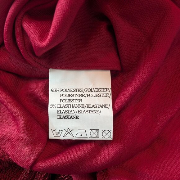 Chicwish | Elbow Sleeve Ruffle Sequined Gown | Burgundy | XL - Picture 10 of 15